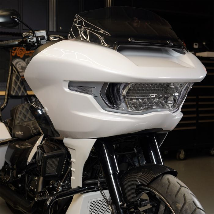 White Onyx Pearl Fairing Spoiler Kit for Harley® Road Glide front