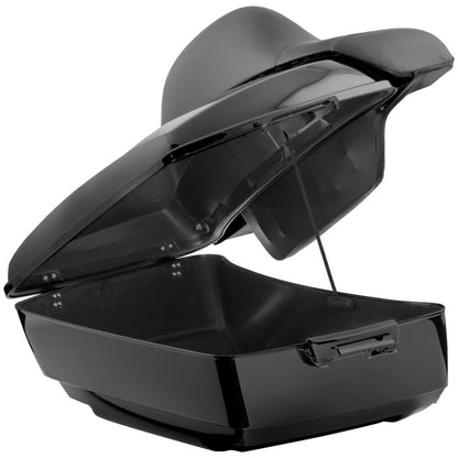 Color Matched Harley® Touring King Tour Pack with Full Backrest and Black Hardware from HOGWORKZ open