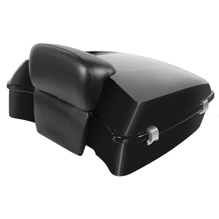 Color Matched Harley® Touring Chopped Tour Pack with Slim Backrest from HOGWORKZ front view