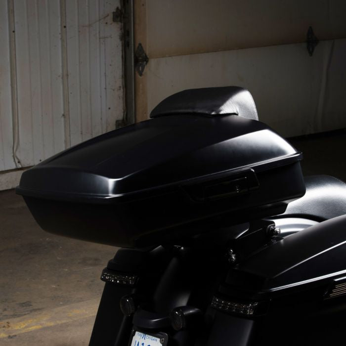 Denim black Harley® Touring Chopped Tour Pack in Black Hardware from HOGWORKZ