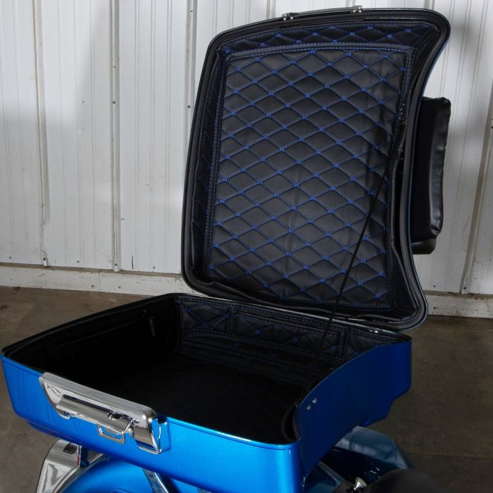 Chopped Tour Pack Liner for Harley-Davidson from HOGWORKZ® with blue stitching