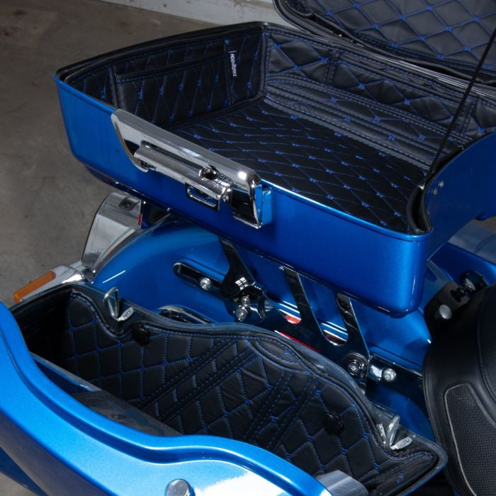 Chopped Tour Pack Liner for Harley-Davidson from HOGWORKZ® with blue stitching
