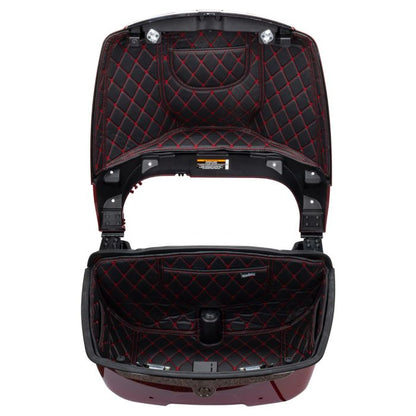 HOGWORKZ® OEM Indian® Tour Pack Liner Black with Red Stitching open