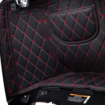 HOGWORKZ® OEM Indian® Tour Pack Liner Black with Red Stitching close up