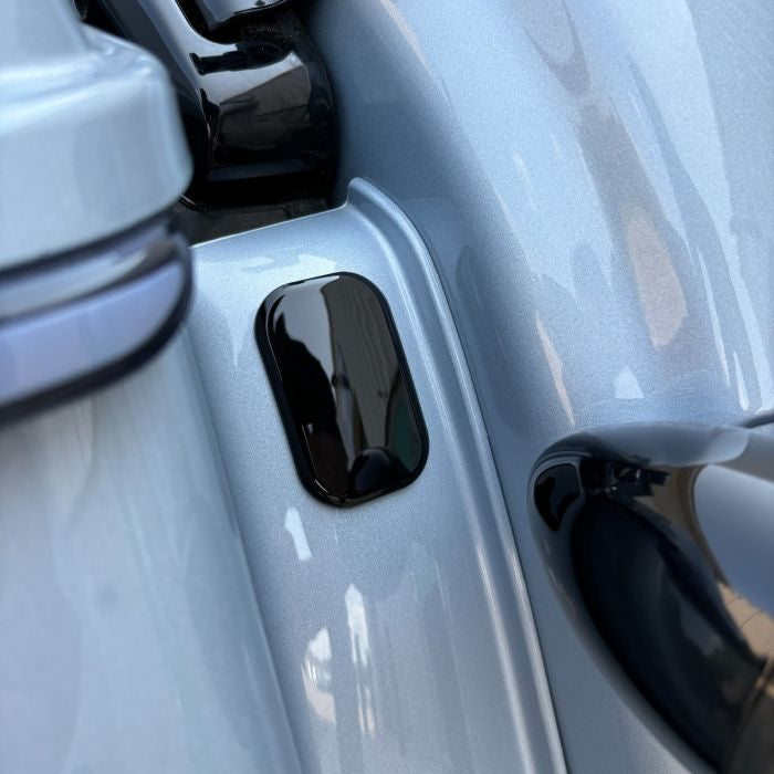 Gloss Black Antenna Hole Covers / Fillers for Harley® Touring Blocked from HOGWORKZ close up
