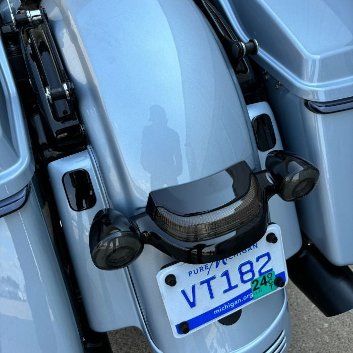 Gloss Black Antenna Hole Covers / Fillers for Harley® Touring Blocked from HOGWORKZ on bike