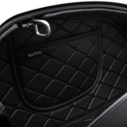 Black Stitching HOGWORKZ® Saddlebag Liners for Harley® Low Rider ST pocket