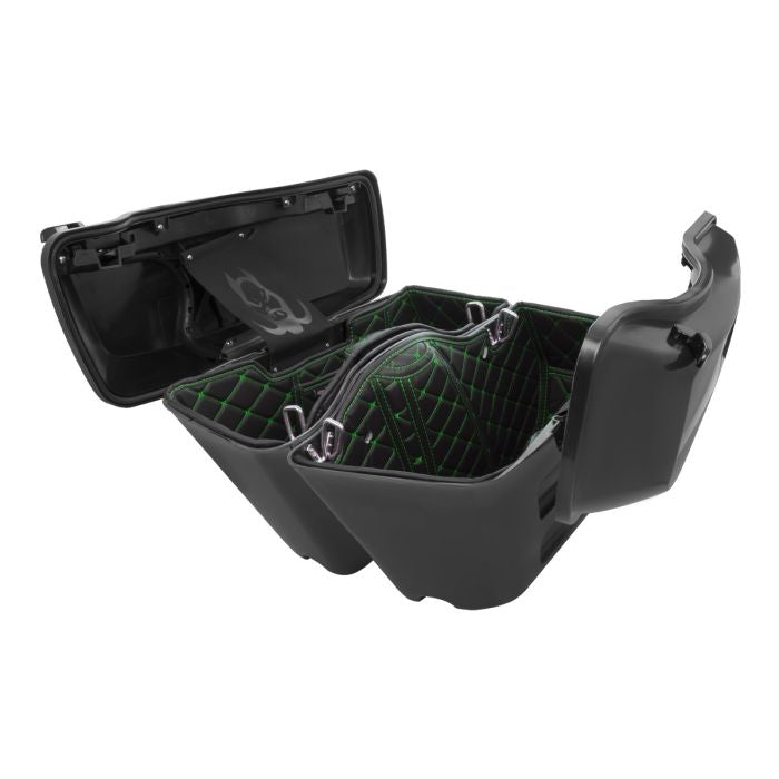 Green Saddlebag Liners for HOGWORKZ® Chopped Hardline Saddlebags