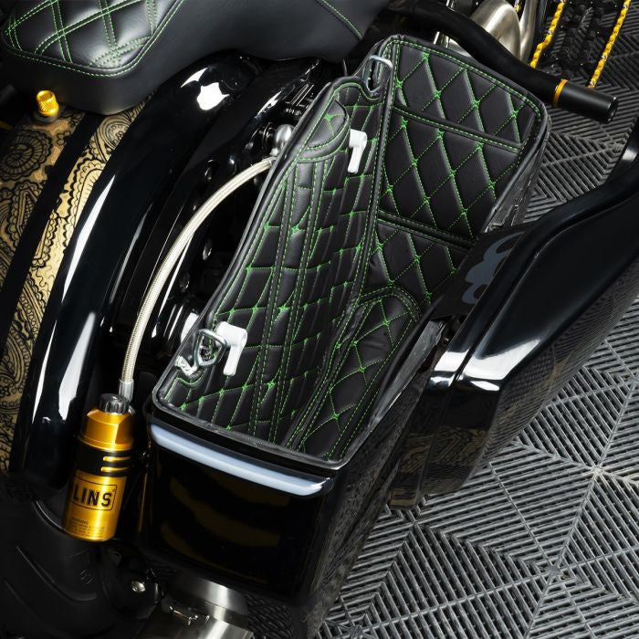 Green Saddlebag Liners for HOGWORKZ® Chopped Hardline Saddlebags