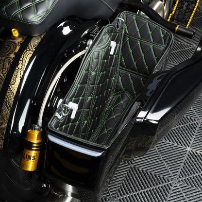Green Saddlebag Liners for HOGWORKZ® Chopped Hardline Saddlebags