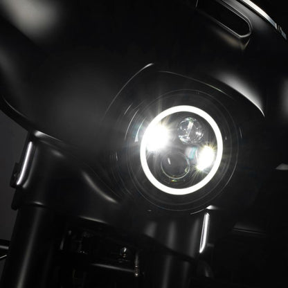 Harley-Davidson® Street Glide Touring LED Billet Fork DRL Turn Signals from HOGWORKZ close up street glide