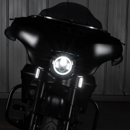 Harley-Davidson® Street Glide Touring LED Billet Fork DRL Turn Signals from HOGWORKZ on denim black street glide