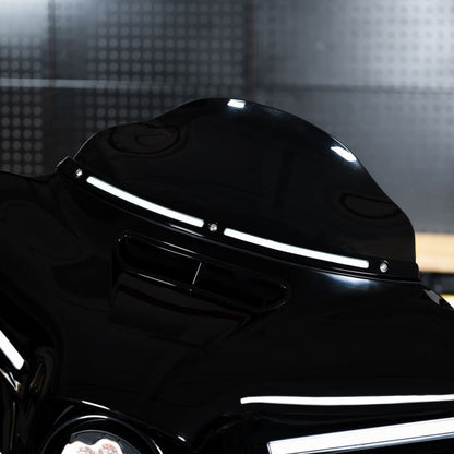 HOGWORKZ® Black Lumipro LED Windshield Trim for Harley® Touring white DRL