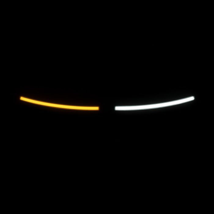 Black Lumipro LED Windshield Trim for Harley® Touring from HOGWORKZ left signal