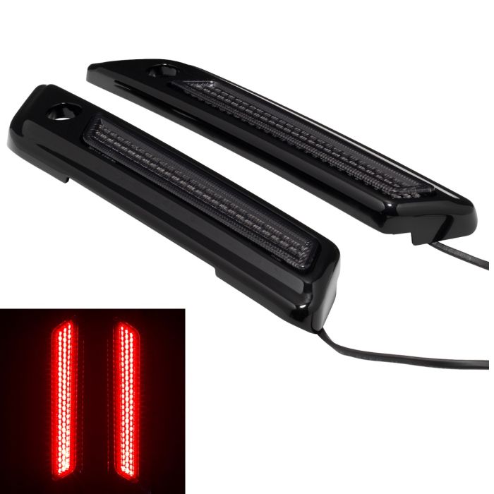 Black Saddlebag LED Latch Coverz™ for Harley® Touring from HOGWORKZ