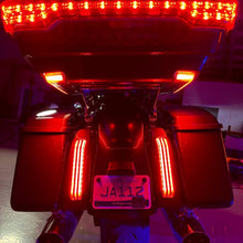 HOGWORKZ® Smoke Lumipro™ LED Side Markers for Harley® OEM King Tour Pack on bike