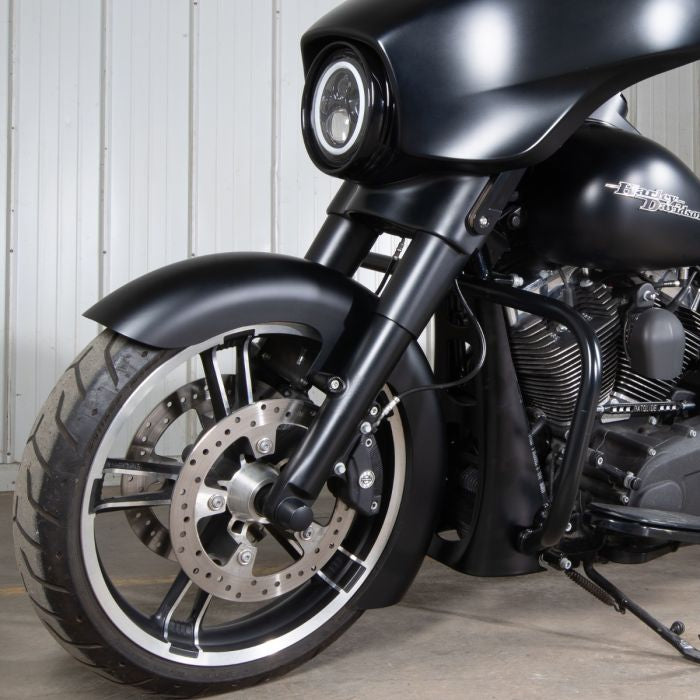 wrapped 19" harley davidson front fender on street glide