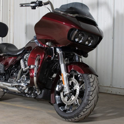 Color Matched 18" Wide Fat Tire Front Fender for Harley® Touring from HOGWORKZ on Road Glide Twisted Cherry