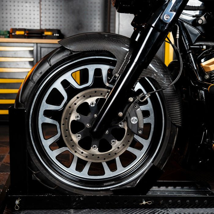 HOGWORKZ® 100% Carbon Fiber Mid-Length 19" Front Fender for Harley® Touring on harley bike
