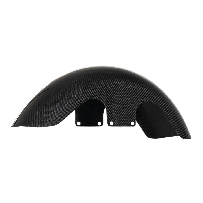 HOGWORKZ® 100% Carbon Fiber Mid-Length 19" Front Fender for Harley® Touring left angle