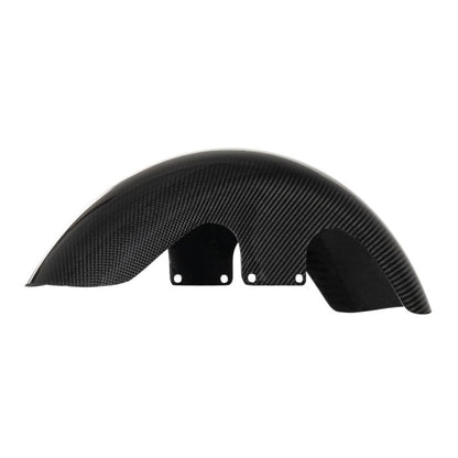 HOGWORKZ® 100% Carbon Fiber Mid-Length 19" Front Fender for Harley® Touring left angle
