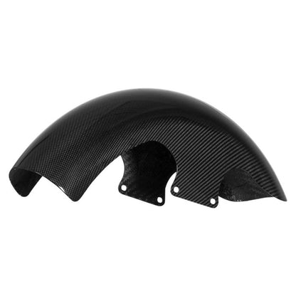 HOGWORKZ® 100% Carbon Fiber Mid-Length 21" Front Fender for Harley® Touring left angle