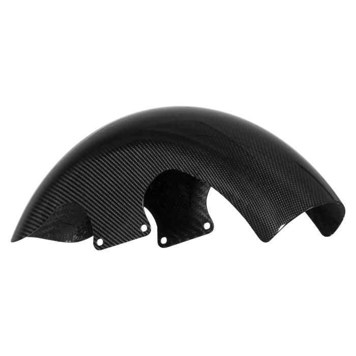 HOGWORKZ® 100% Carbon Fiber Mid-Length 21" Front Fender for Harley® Touring right angle
