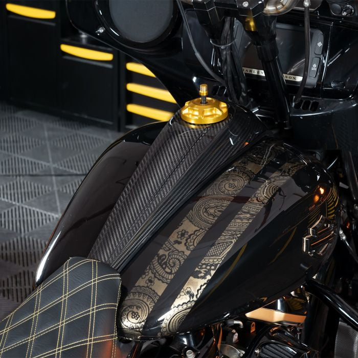 Carbon Fiber Low Profile Tank Topper™ Dash Console for Harley-Davidson® Touring from HOGWORKZ on harley