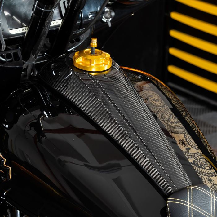 Carbon Fiber Low Profile Tank Topper™ Dash Console for Harley-Davidson® Touring from HOGWORKZ on bike