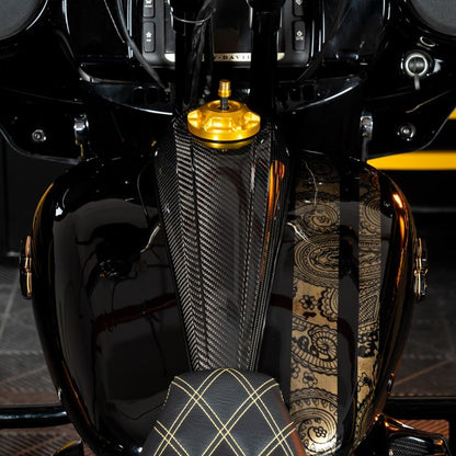 Carbon Fiber Low Profile Tank Topper™ Dash Console for Harley-Davidson® Touring from HOGWORKZ on harley bike