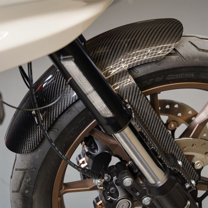 Carbon Fiber Chopped Front Fender for Harley® Low Rider S / Low Rider ST from HOGWORKZ close up