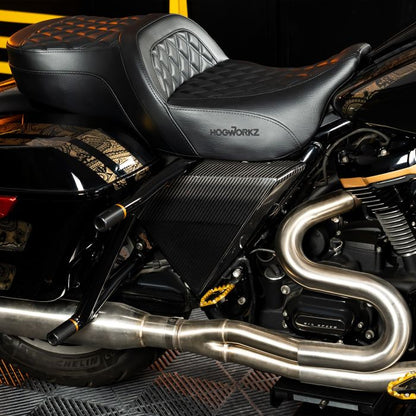 Carbon Fiber Chopped Side Covers for Harley® Touring from HOGWORKZ on bike