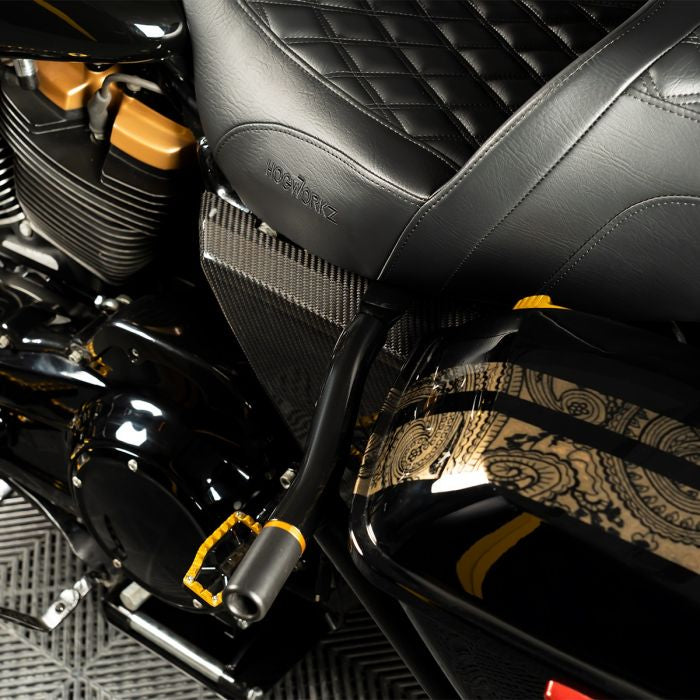 Carbon Fiber Chopped Side Covers for Harley® Touring from HOGWORKZ on harley bike