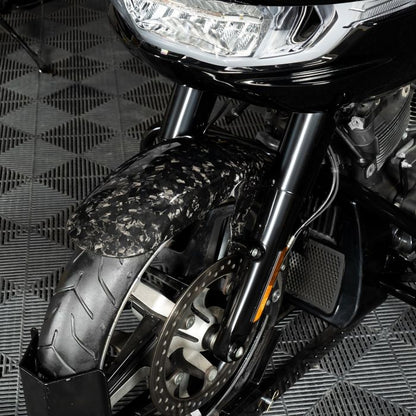 HOGWORKZ® Gloss Forged Carbon Fiber Front Fender for Harley® Touring on bike