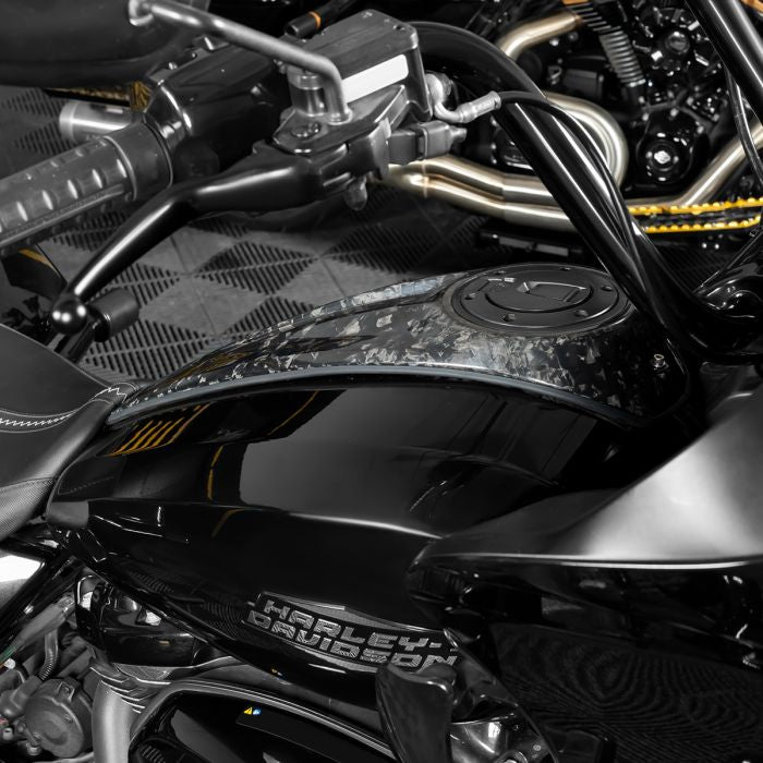 HOGWORKZ® Gloss Forged Carbon Fiber Tank Topper Dash for Harley® Touring on harley