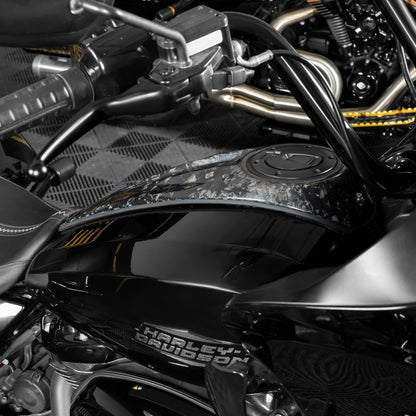 HOGWORKZ® Gloss Forged Carbon Fiber Tank Topper Dash for Harley® Touring on harley