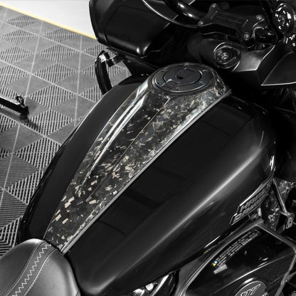 HOGWORKZ® Gloss Forged Carbon Fiber Tank Topper Dash for Harley® Touring close up
