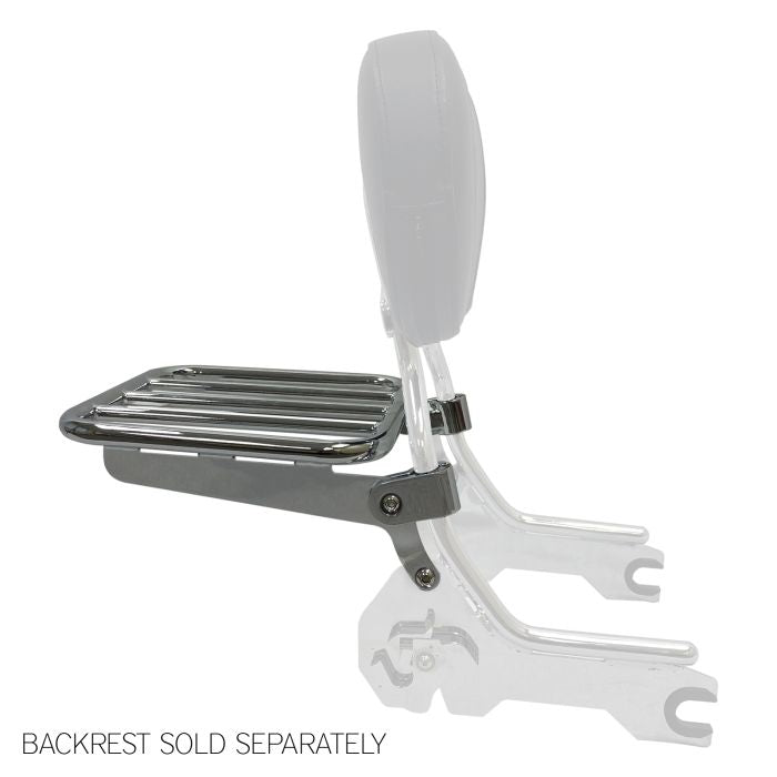 Harley Softail Chrome Luggage Rack Add-On for Sissy Bar Backrest '18-'23 from hogworkz on sissy bar
