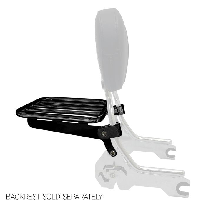 Harley Softail Black Luggage Rack Add-On for Sissy Bar Backrest from hogworkz on sissy bar