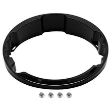Black Raked 7” Headlight Bezel for Harley-Davidson® Touring '94+ from HOGWORKZ front with hardware