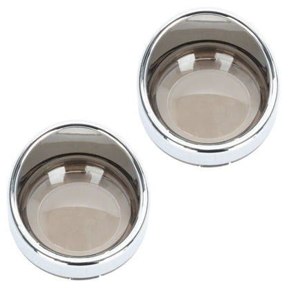 Chrome Visor Turn Signal Trim Rings for Harley-Davidson® Models with 1157 Bullet Style Smoked Lens from HOGWORKZ pair