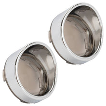 Chrome Visor Turn Signal Trim Rings for Harley-Davidson® Models with 1157 Bullet Style Smoked Lens from HOGWORKZ angle