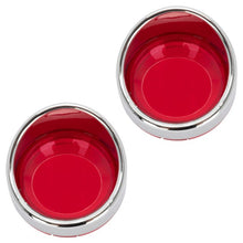 Chrome Visor Turn Signal Trim Rings for Harley-Davidson® Models  with 1157 Bullet Style Red Lens from HOGWORKZ pair