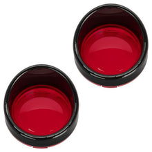 Black Visor Turn Signal Trim Rings for Harley-Davidson® Models  with 1157 Bullet Style Red Lens from HOGWORKZ
