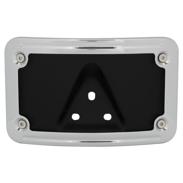 Chrome Laydown / Curved License Plate Mount for Harley-Davidson® Motorcycles from HOGWORKZ front