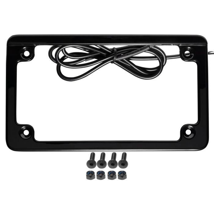 Black LED Low Profile License Plate Frame for Harley-Davidson® Motorcycles from HOGWORKZ