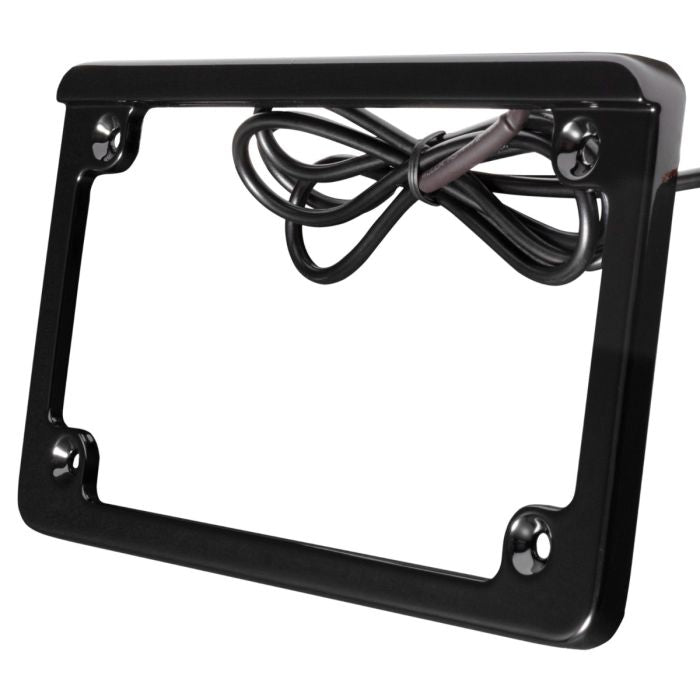 Black LED Low Profile License Plate Frame for Harley-Davidson® Motorcycles from HOGWORKZ side
