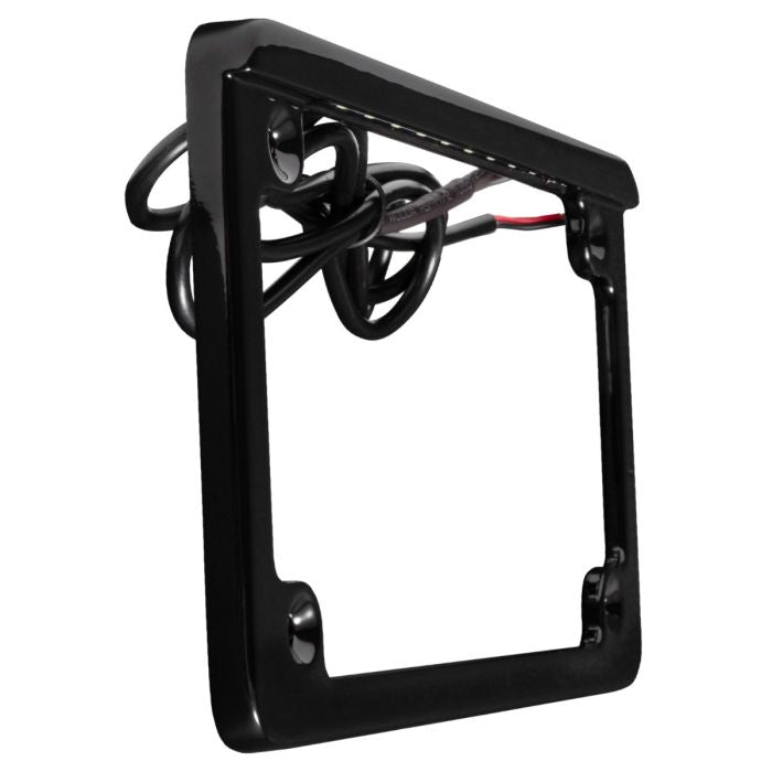 Black LED Low Profile License Plate Frame for Harley-Davidson® Motorcycles from HOGWORKZ angle