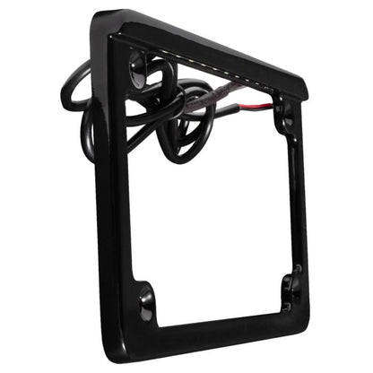 Black LED Low Profile License Plate Frame for Harley-Davidson® Motorcycles from HOGWORKZ angle