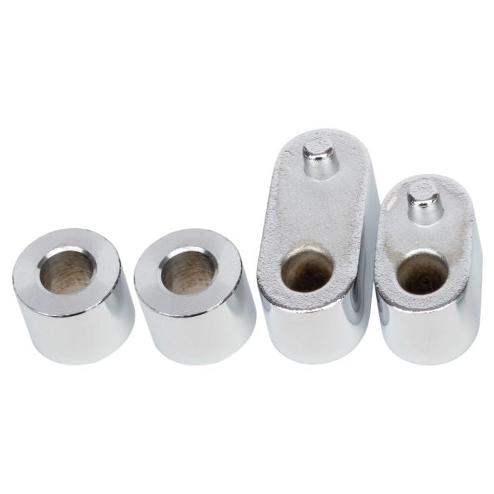 Chrome 3/4" Driver Floorboard Extension Kit for Harley  brackets bottom